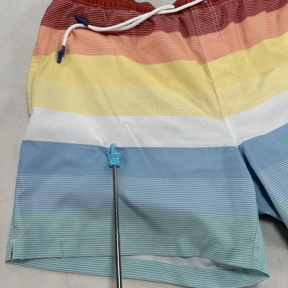 Southern‎ Tide Swim Trunks Men's 2XL Board Shorts Rainbow Stripe Beach Summer